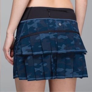Lululemon Pace Setter Pleated Tennis Skirt Blue Lotus Camo